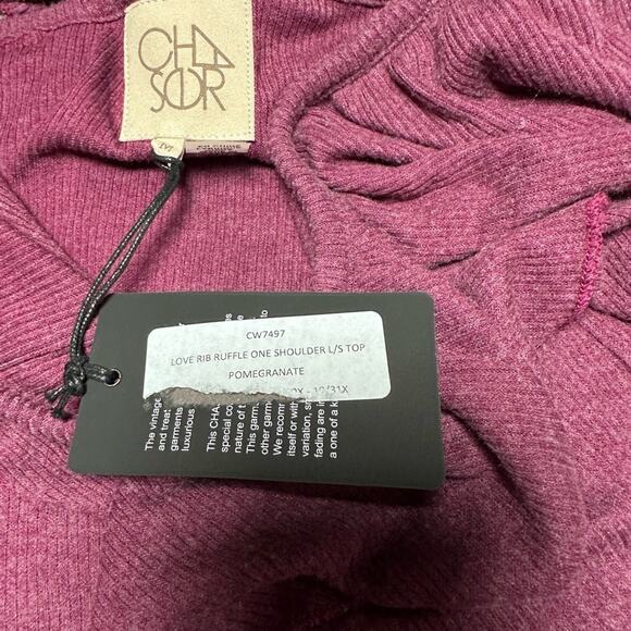 Chaser Pomegranate Ruffled Top - Picture 5 of 5